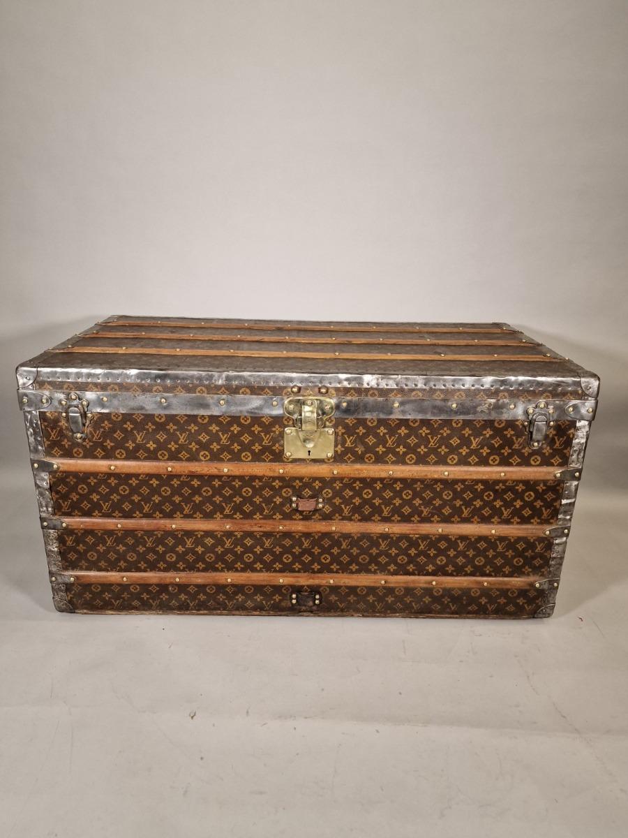 Louis Vuitton Steamer Trunk Wardrobe Trunk Chest France, circa 1920