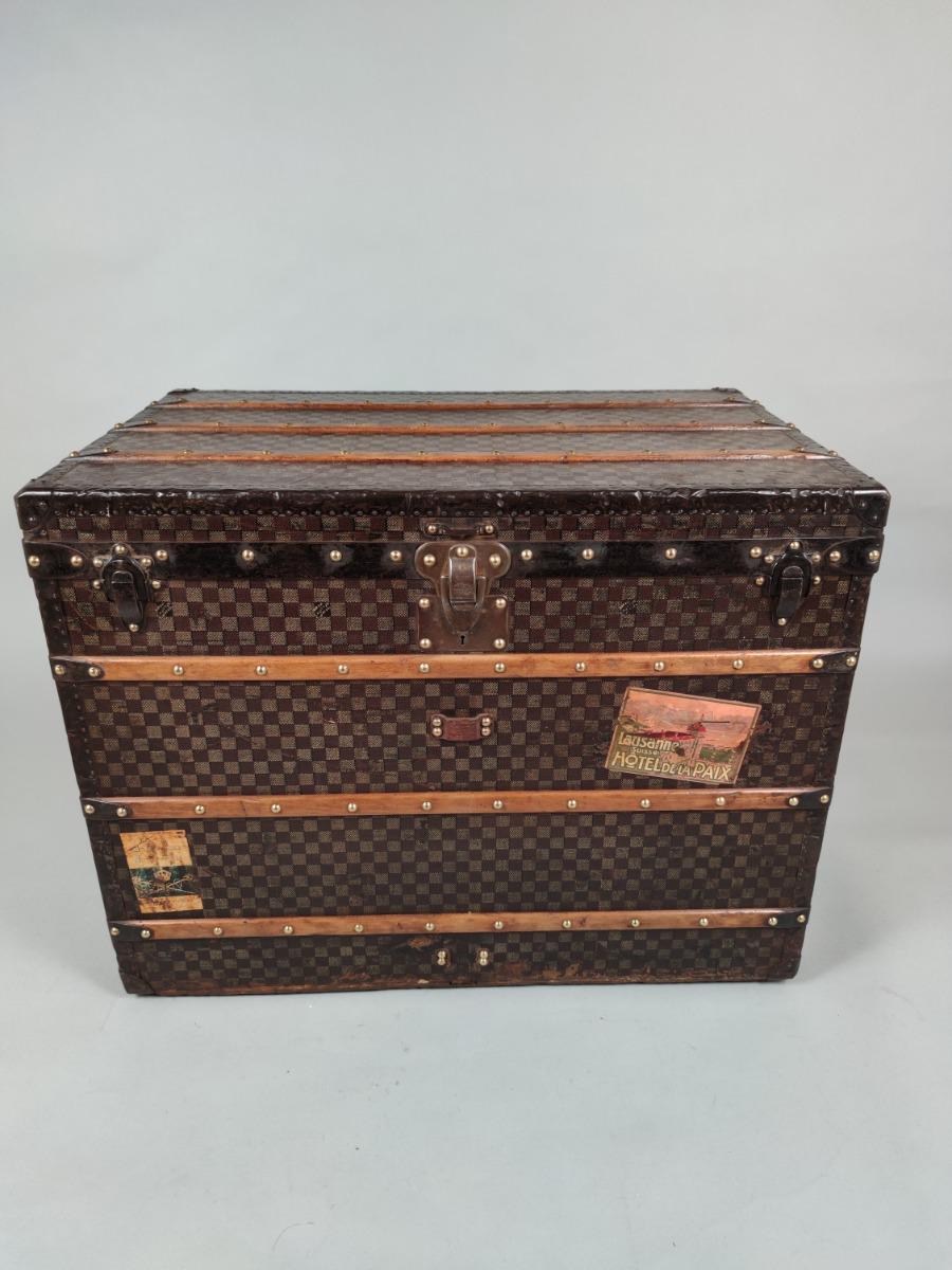 Damier Louis Vuitton trunk from the rue scribe Paris -/+1890 in very good  condition - Trunks - Search Results - European ANTIQUES & DECORATIVE