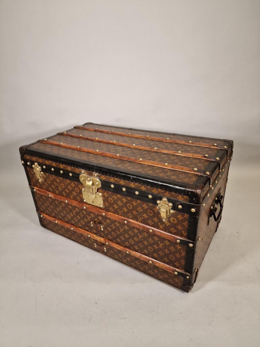 Louis Vuitton Steamer Trunk Wardrobe Trunk Chest France, circa 1920