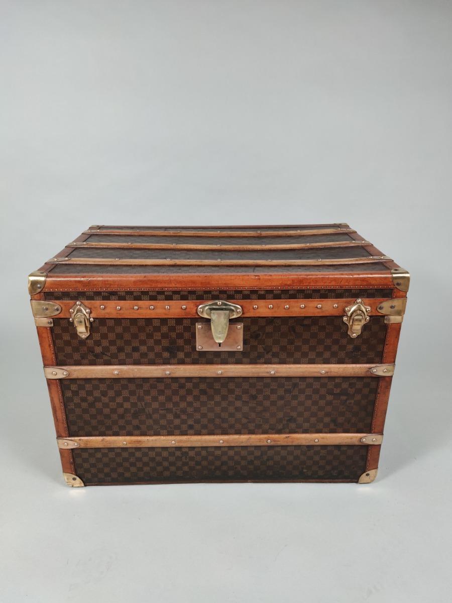 LOUIS VUITTON Antique Monogram Damier Wardrobe Steamer Trunk chest purse  bag LV