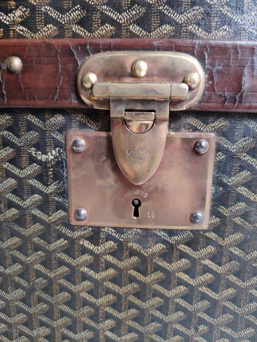 Antique 20th Century Leather Goyard Suitcase, Paris, circa 1930